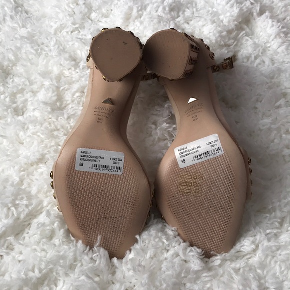 Schutz Marcelle Oyster Suede Block Heel Sandals - Picture 3 of 6